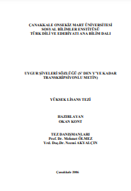 Uygur şiveleri sözlüğü (S’ den Y’ye kadar transkripsiyonlu metin) 